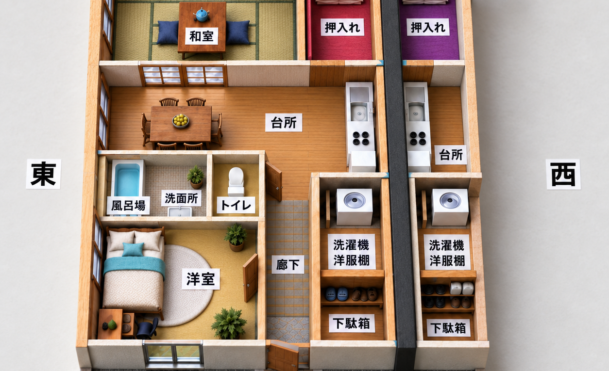 以前実際に住んでいたUR団地の間取り